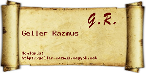 Geller Razmus névjegykártya
